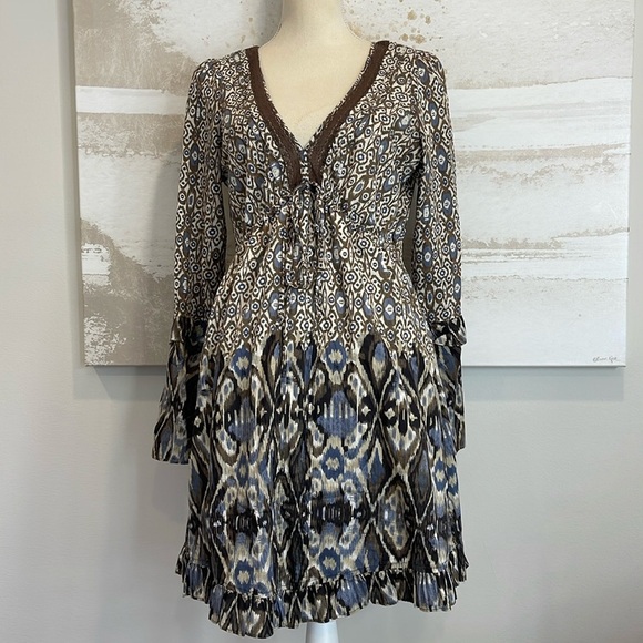 Sanctuary Ikat Bell Sleeve Bohemian Dress - Picture 1 of 9